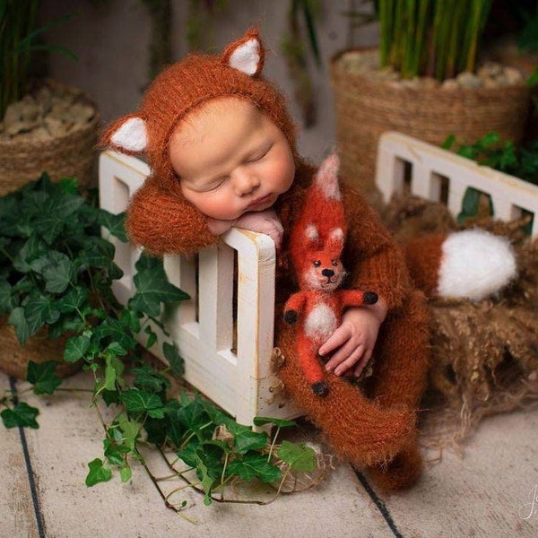 Baby Fox Outfit, Fox Outfit for Baby, Baby Fox Hat and Romper, Baby PHOTO PROP, Fox Set, Baby Fox Costume, Little Fox Set, Halloween Costume