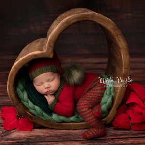 Christmas Set, Santa Elf Costume, Santa Claus Outfit, Christmas Outfit, Newborn Overalls, Elf Outfit, Photo Prop