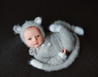 Cat Outfit - many sizes, Baby Kitten Outfit, Baby Cat Costume, Baby Kitten Set, Kitten Costume for Baby, Baby Gift Idea, Photo Prop,