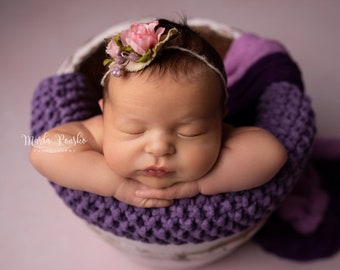 Couverture pour bébé, accessoire de photographie pour nouveau-né, corde en coton, accessoire photo pour couvertures, rembourrage de panier