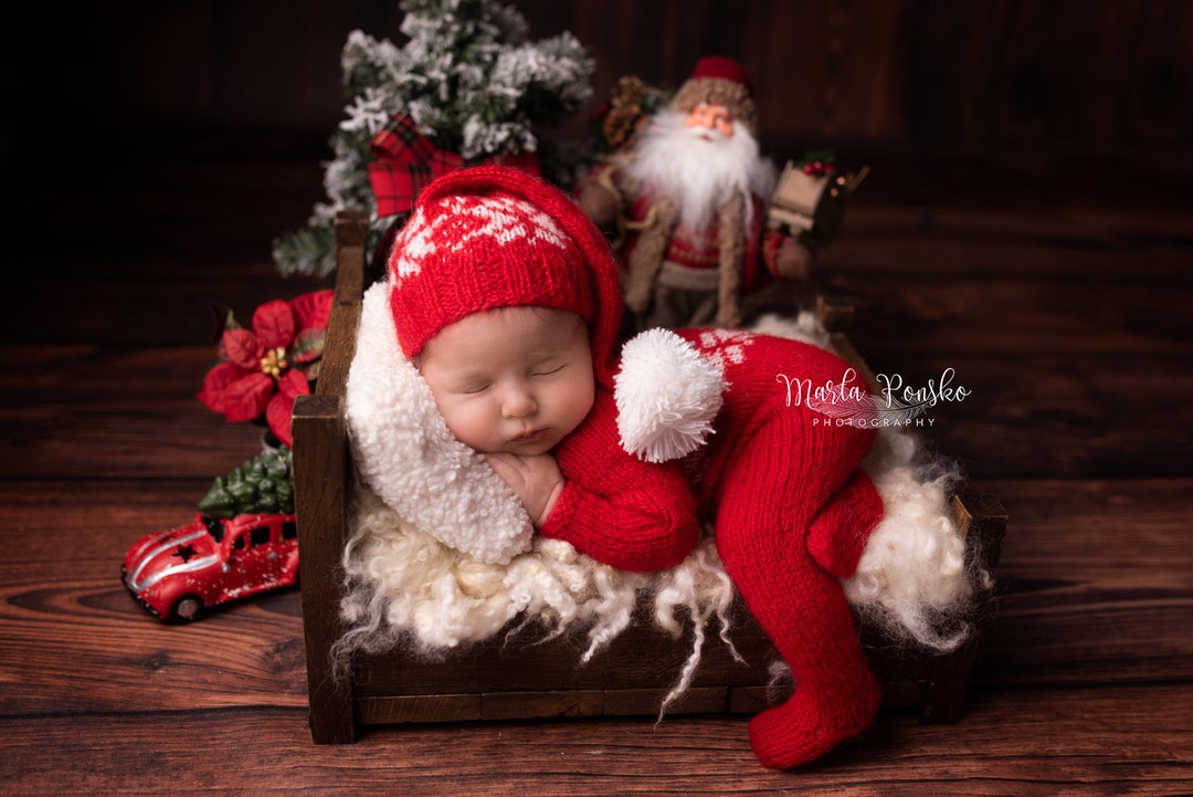 Christmas Outfit Set With Christmas Pattern Santa Elf Set Santa Claus Outfit Christmas Outfit Newborn Overalls Santa Claus Set Etsy