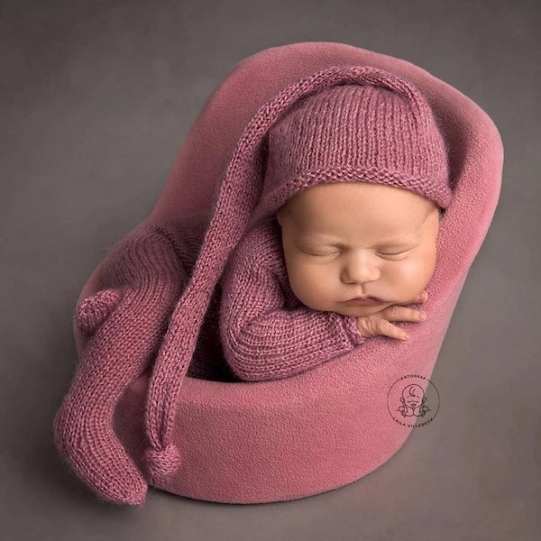 Newborn Overall Romper & Hat Set in Wheat