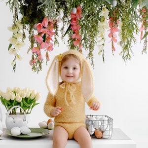 Sitter Size Bunny Hat, Easter Hat, Baby Bunny Hat, Bunny Hat, Baby Bunny, Bunny Bonnet for Baby, Baby Bunny Bonnet image 3