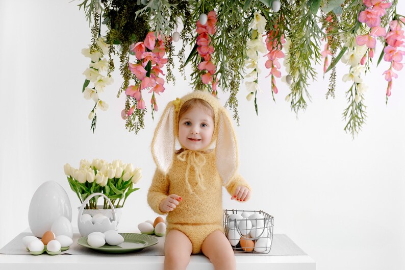 Sitter Size Bunny Hat, Easter Hat, Baby Bunny Hat, Bunny Hat, Baby Bunny, Bunny Bonnet for Baby, Baby Bunny Bonnet image 3