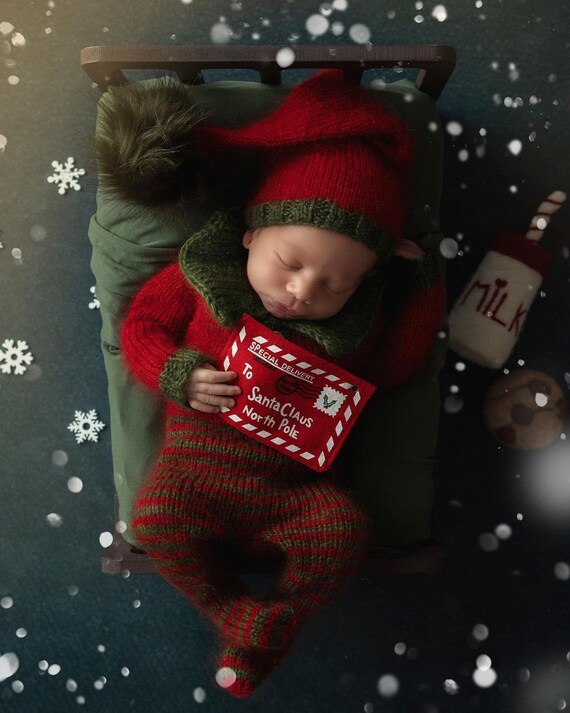 Traje de Navidad para bebe disfraz de elfo de Papa Noel mono de Papa Noel traje de Navidad mono de bebe traje de elfo accesorio fotografico Etsy Mexico