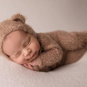 Teddy Bear Outfit, Newborn Outfit, Teddy Bear Hat and Romper, Teddy Bear Set, Teddy Bear Outfit,