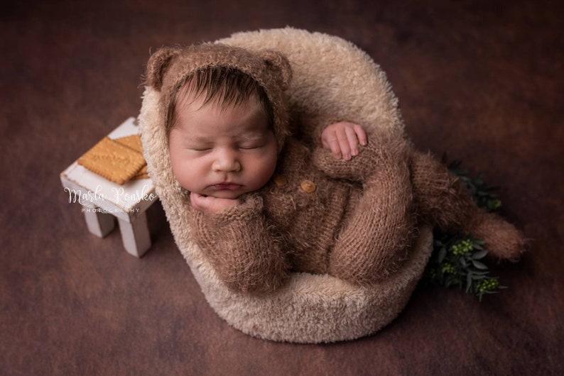 Teddy Bear Outfit, order Newborn Outfit, Teddy Bear Hat and Romper, Teddy Bear Set, Teddy Bear Outfit,