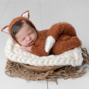 Newborn Baby Fox Outfit, Fox Outfit for Baby, Newborn Fox Hat and Romper, Newborn PHOTO PROP, Fox Set, Baby Fox Costume, Little Fox Set
