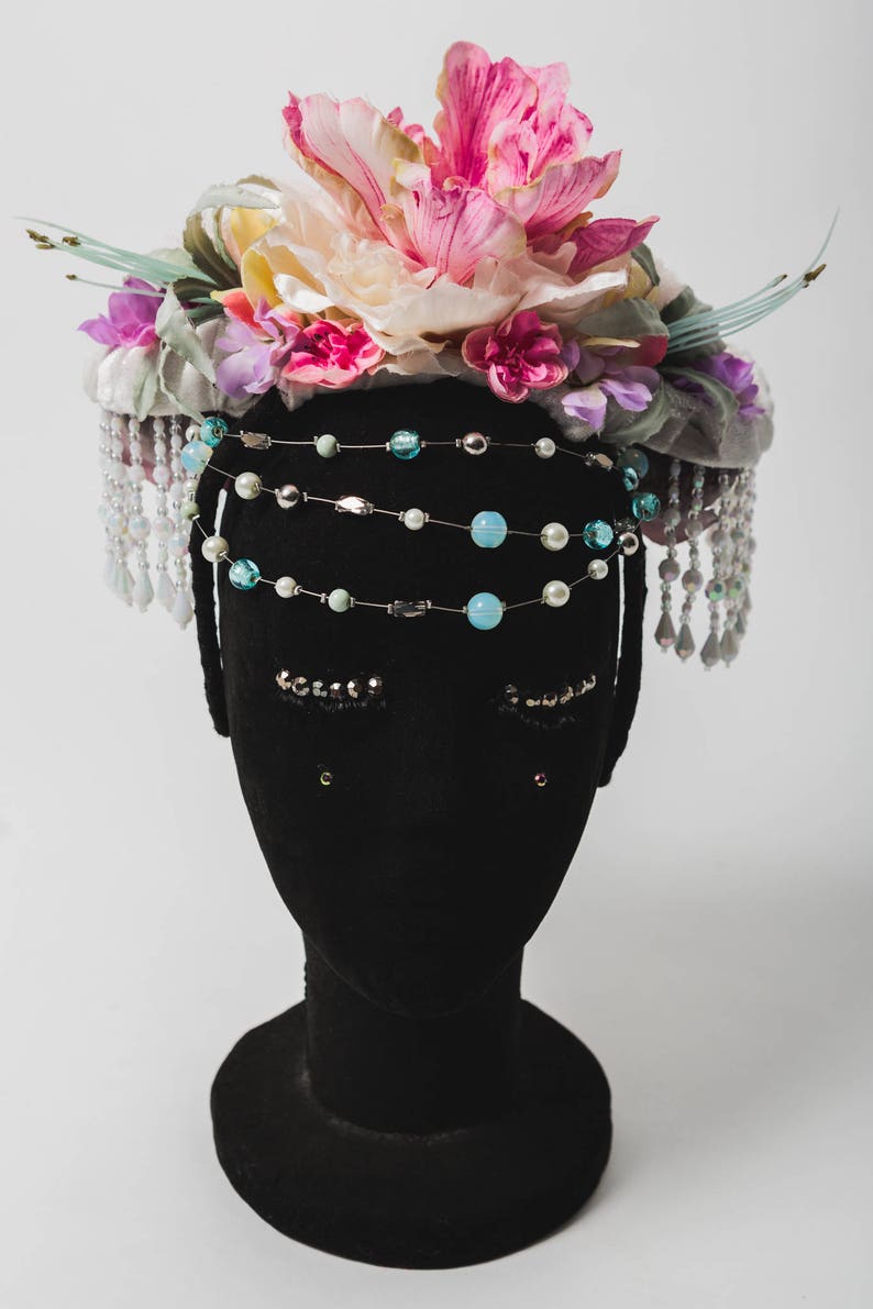 Avant Garde Bride Flower Crown Headdress