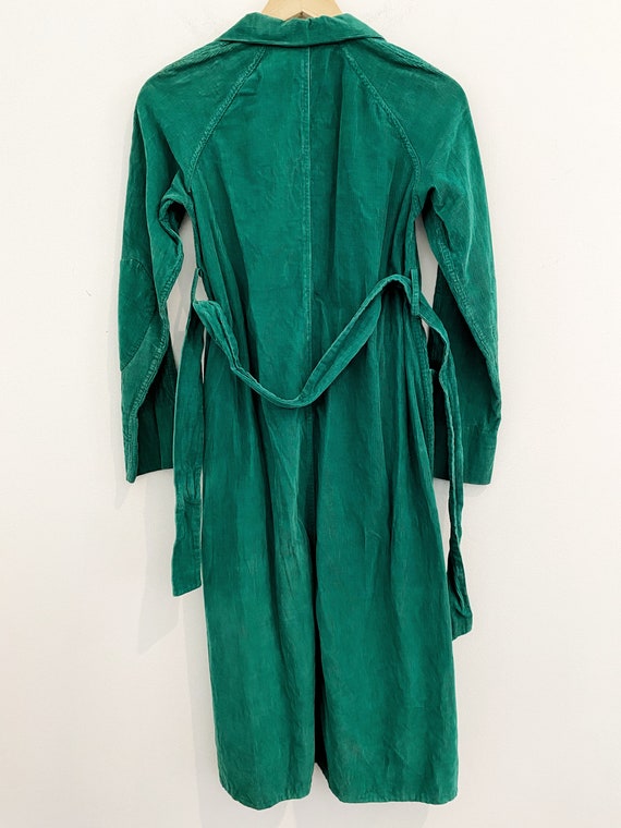 1940s/50s Green Corduroy House Dress Robe- S - image 7