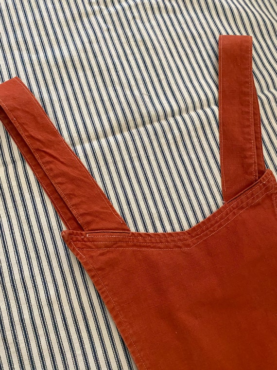 RARE 1940s French Burnt Orange Womens Overalls w/… - image 9