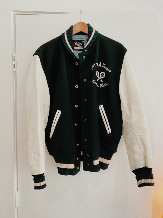 Vintage Green Men’s Letterman Jacket- Size: M