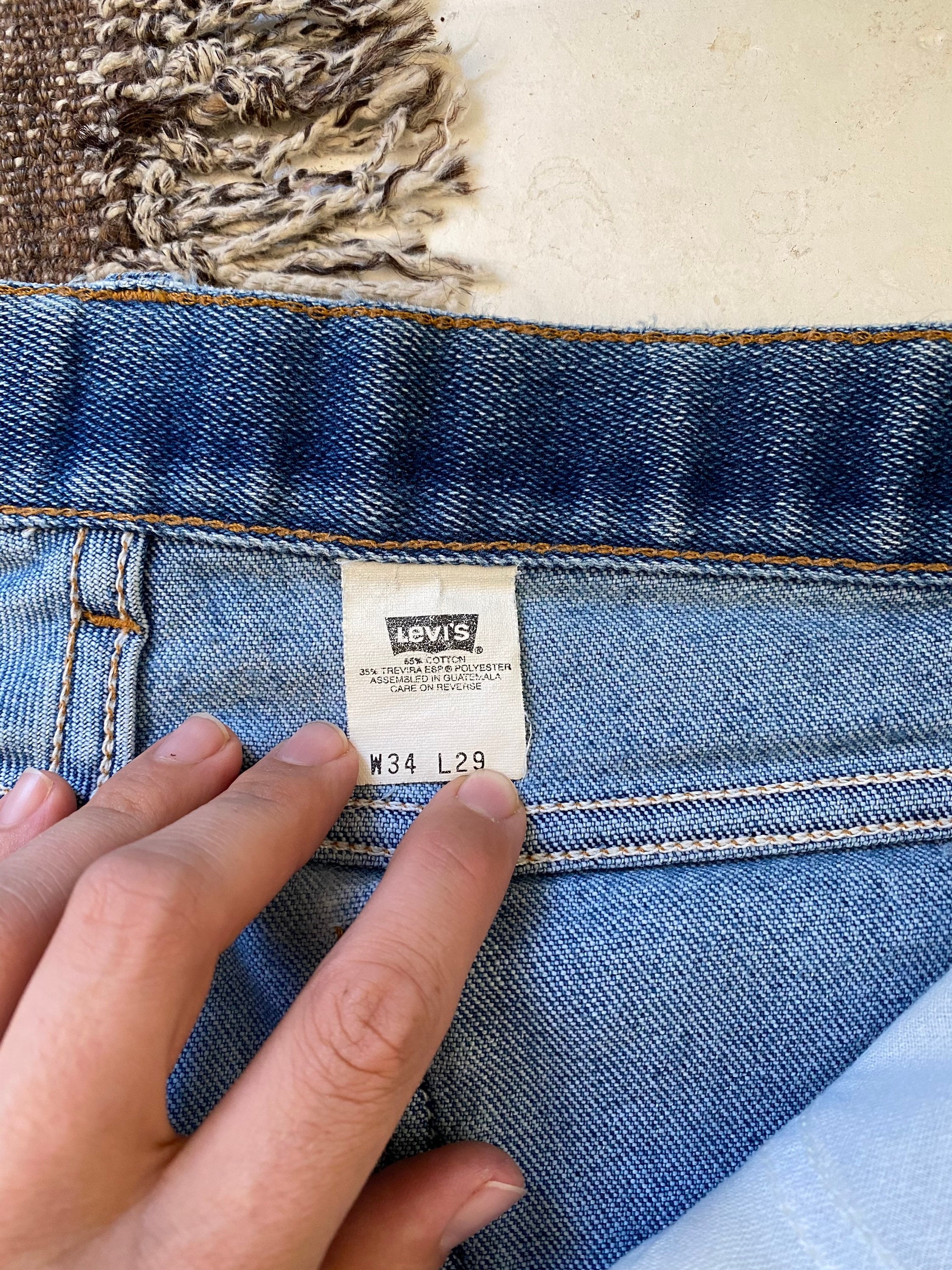 Vintage Levis Brown Label Denim Jeans 32/33 Etsy