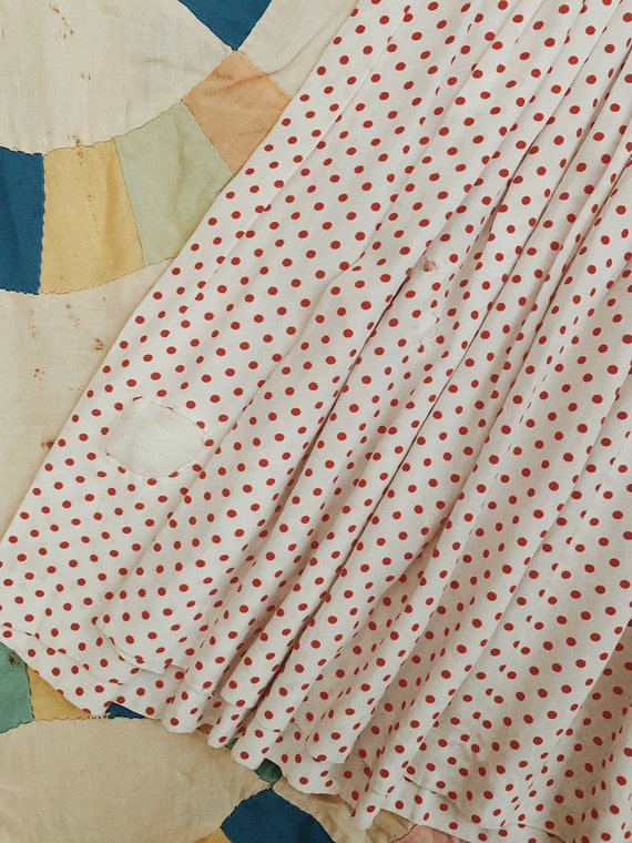 1940s/50s Cold Rayon Howard Wolf White + Red Polk… - image 7