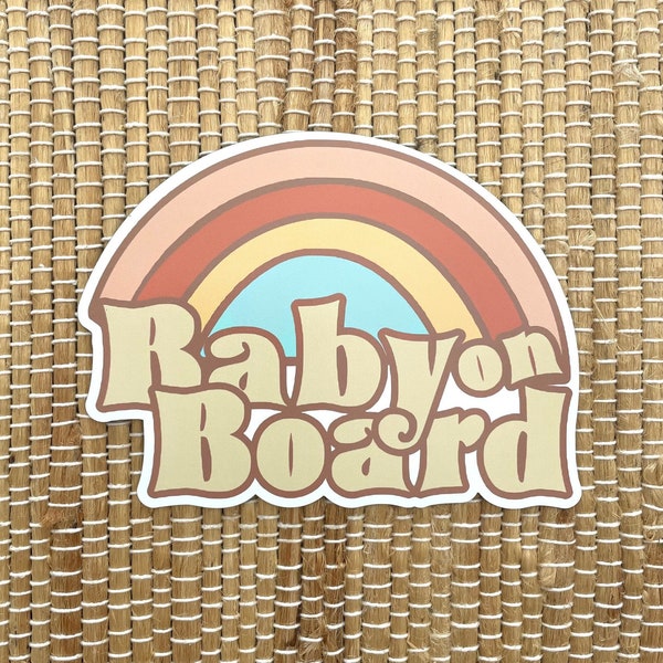Boho Rainbow Baby On Board Car Safety Magnet and Window Static Clings | Cute Baby Car Magnet