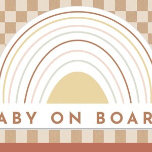Boho Rainbow Baby On Board Car Magnet