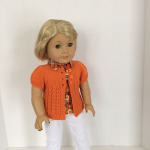 Grace-- Short Sleeve Sweater Knitting Pattern for American Girl -PDF