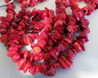 Dark Red Freshwater Shell Chip Beads: Jewelry Making Supply