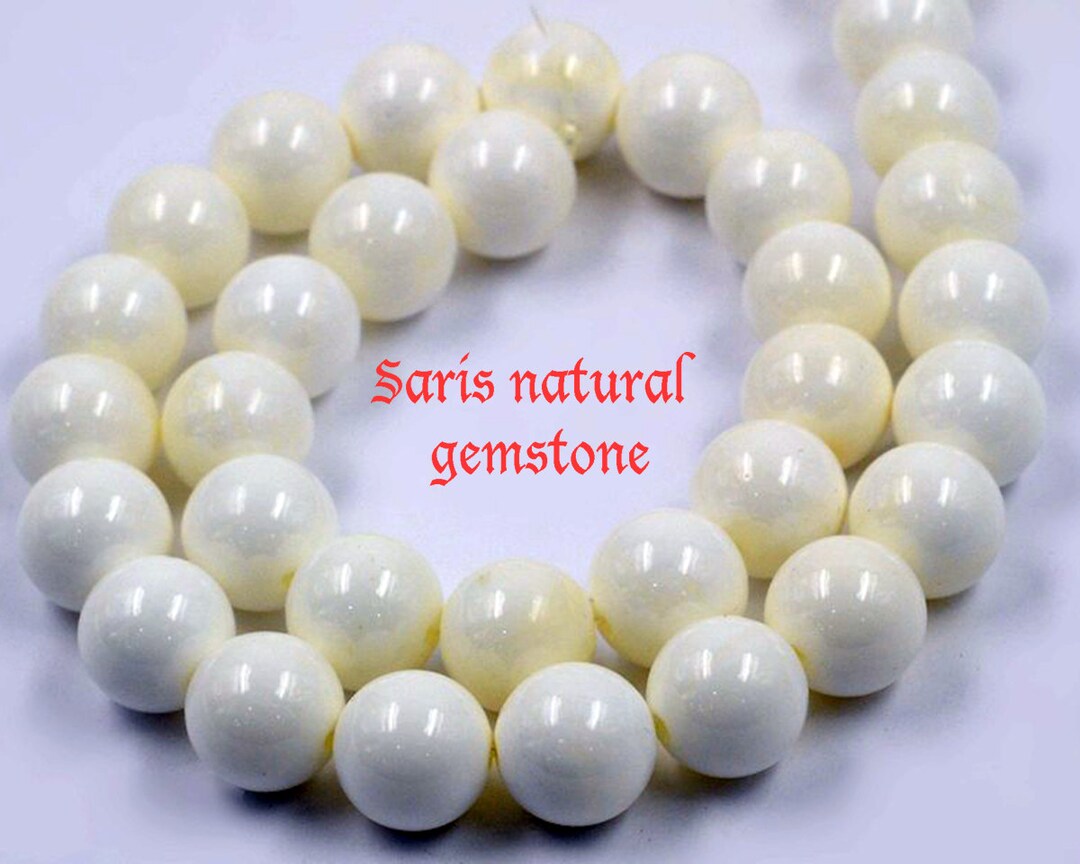 thumbnail interactive-video image 1 of Long South Sea Shell Pearl Necklace – 18-36 Inch, 8mm 10mm 12mm Round Beads, White Gold Plated 1 of 4