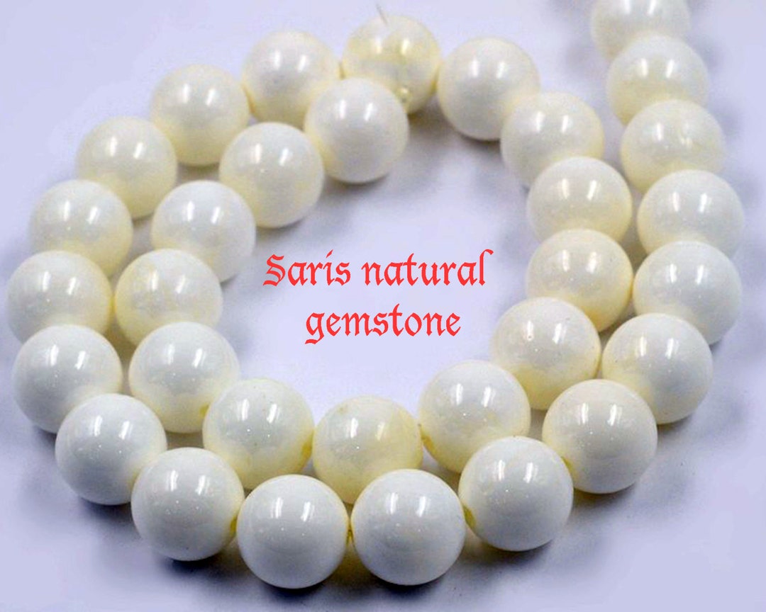 Long South Sea Shell Pearl Necklace – 18-36 Inch, 8mm 10mm 12mm Round Beads, White Gold Plated