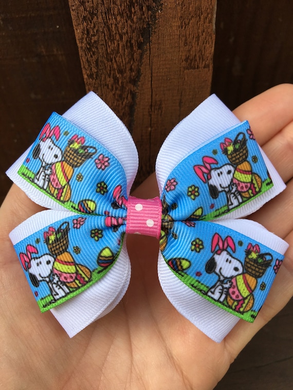 Peanuts Inspired Easter Hair Bow - Peanuts Inspired Easter Bow - Peanuts Inspired Hair Bow - Snoopy - Easter Hair Bow - Easter Bow - Bow