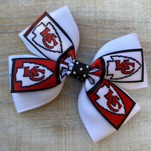 READY TO SHIP! Kansas City Chiefs Inspired Hair Bow - Kansas City Chiefs Bow - Chiefs Inspired Hair Bow - Chiefs Hair Bow - Chiefs Bow - Bow