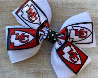 Kansas City Chiefs Inspired Hair Bow - Kansas City Chiefs Bow - Chiefs Inspired Hair Bow - Chiefs Hair Bow - Chiefs Bow - Bow