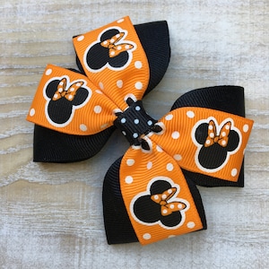 Minnie Mouse Inspired Halloween Hair Bow - Minnie Inspired Halloween Hair Bow - Minnie Hair Bow - Minnie Bow - Minnie Mouse Hair Bow - Bow