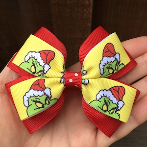 Grinch Inspired Christmas Hair Bow - Grinch Inspired Christmas Bow - Grinch Inspired Hair Bow - Grinch Inspired Bow - Grinch Hair Bow - Bow