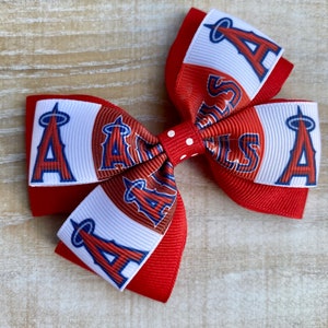 Los Angeles Angels Hair Bow - Los Angeles Angels Bow - Los Angeles Angels - Angels Hair Bow - Angels Bow - Baseball Hair Bow - Hair Bow