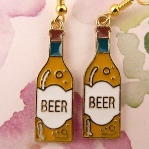 Beer Earrings, Beer Bottles, Tall Boys, Hypoallergenic, Suds, Ale, Brew, Brewski, Gift for Beer Drinkers, Booze, Hops, Cute, Funky, Fun