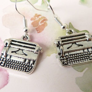 Typewriter Earrings, Hypoallergenic, Earrings for Writers, Electric Typewriter, Old School Keyboarding