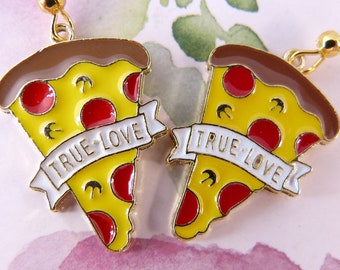 Pizza Earrings, Hypoallergenic, Pizza Slice, Pepperoni, Mushrooms, True Love Pizza, Because Pizza IS Love! Cute, Yummy, Foodie Gift