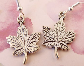 Creoles earrings Maple leavesgold plated