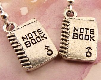 Notebook Earrings, Hypoallergenic, Journal, Reporter's Notepad, Writers, Back to School, Teacher, Student, Gift for Her, Work, Hobby, Fun