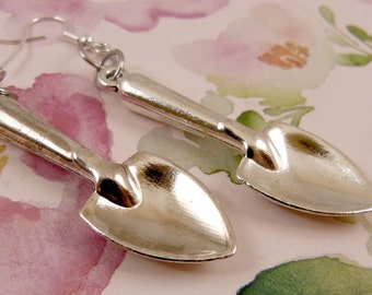 Garden Trowel Earrings, Hypoallergenic, Gift for Gardeners, Garden Spade, Shovel, Large, Shiny, Gift for Her, So Cute, Can You Dig It?