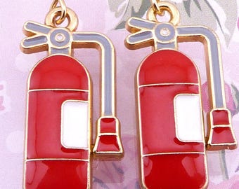 Fire Extinguisher Earrings, Firefighters, Safety Inspectors, Kitchen Tools, Hypoallergenic, Lightweight, Fairly Small