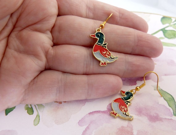 Boucles D'oreilles Pendantes Canard Colvert - Mignonnes, En Acrylique, Léger Et Sans Nickel