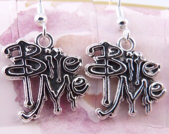 Bite Me Earrings, Hypoallergenic, Mosquito Bites, Black Fly Season, Bug Season, Vampires, Halloween, Sassy Earrings, Cute, Gift for Her