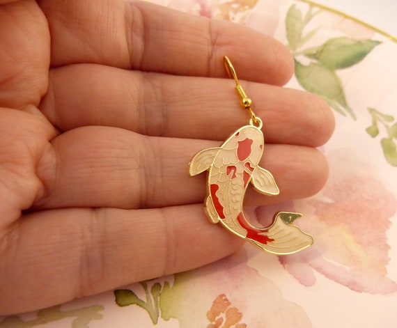 Koi fish earrings deals