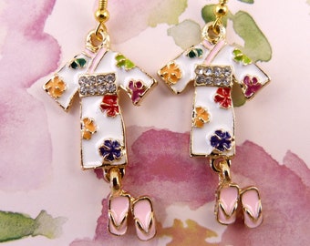 ★日本未入荷・海外限定アイテム★人氣★goiu★EARRING 05_2色 Kimono Earrings, Kimono and Zori Sandals, Rhinestones
