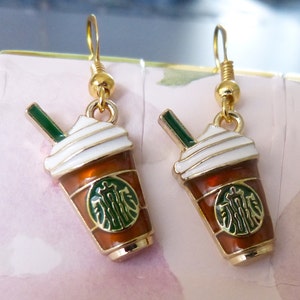 Coffee Cup Earrings, Hypoallergenic, Cappuccino, Frappuccino, Latte, Coffee to Go, Caffè Latte, Gift for Coffee Lovers, Coffee Addicts