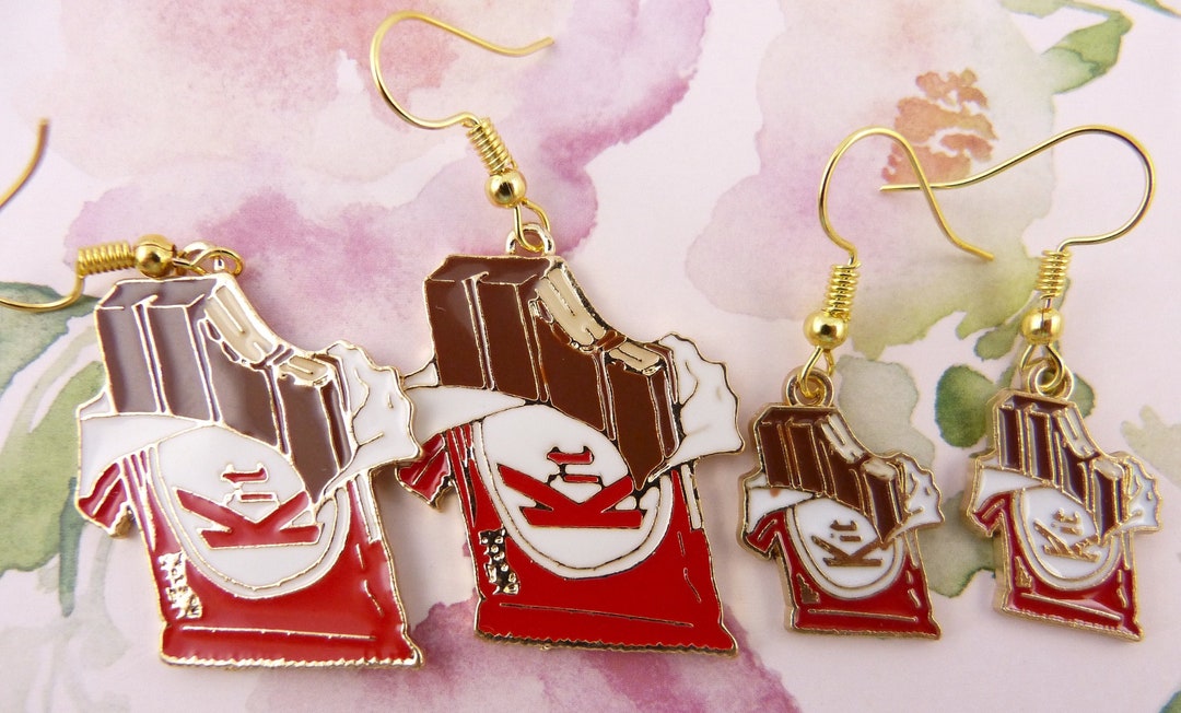 Chocolate Bar Earrings Large & Small Choice Hypoallergenic Etsy