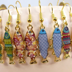 Fishing Lure Earrings, Hypoallergenic, Small, Lightweight, Colourful Little Fish, Super Cute Totally Adorable, Funky Wee Fishies, Great Gift