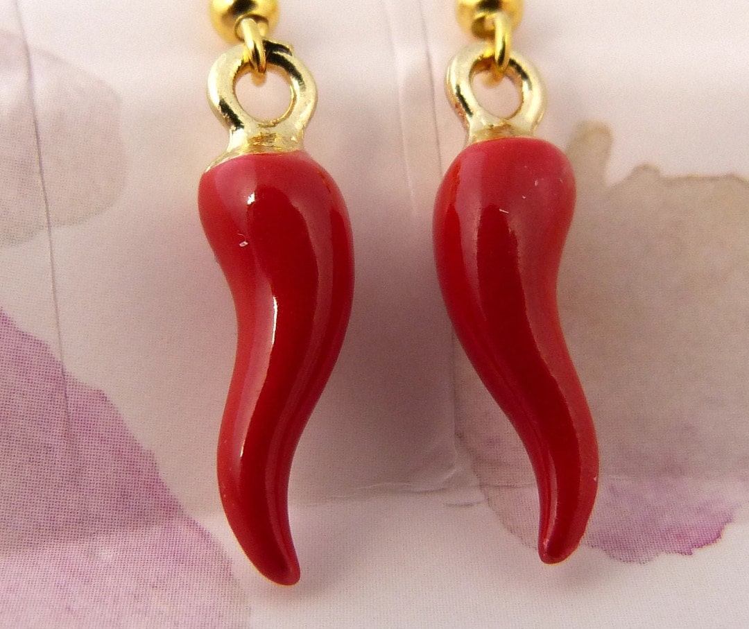 Red Hot Chili Pepper Earrings Hypoallergenic Peppers Hot Etsy