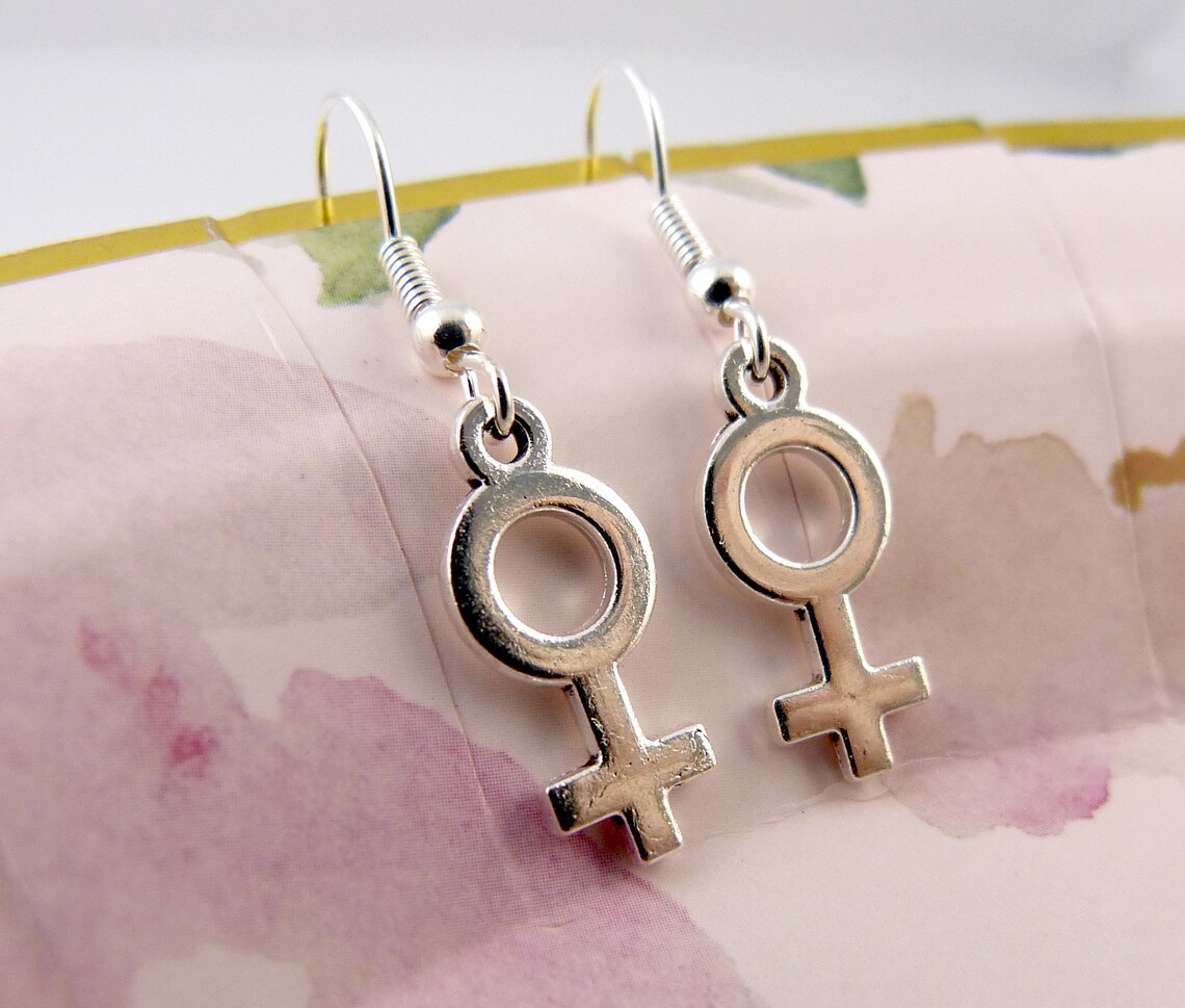 Female Symbol Earrings Gender Symbol Women's Etsy