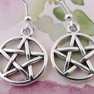 Pentagram Earrings, Hypoallergenic, Witchy Women, Wiccan Symbol, Five Pointed Star Polygon, Wiccan Religion, Unisex Gift, Lightweight