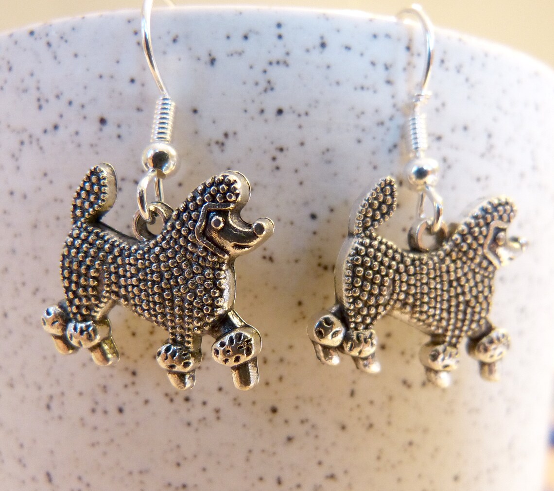 Poodle Earrings Pretty Poodle Earrings Groomed Poodle Etsy