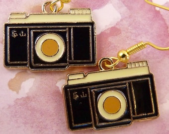 Camera Earrings, Hypoallergenic, Old-Fashioned 35mm SLR Camera, Photography, Gift for Photographer, Nostalgic, Retro Style, Stocking Stuffer
