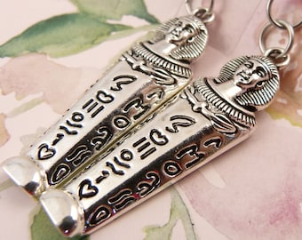 King Tut Earrings, Hypoallergenic, Egyptian Sarcophagus, Ancient Style Funeral Box, Large but Surprisingly Light, Lots of Detail, Funky, Fun